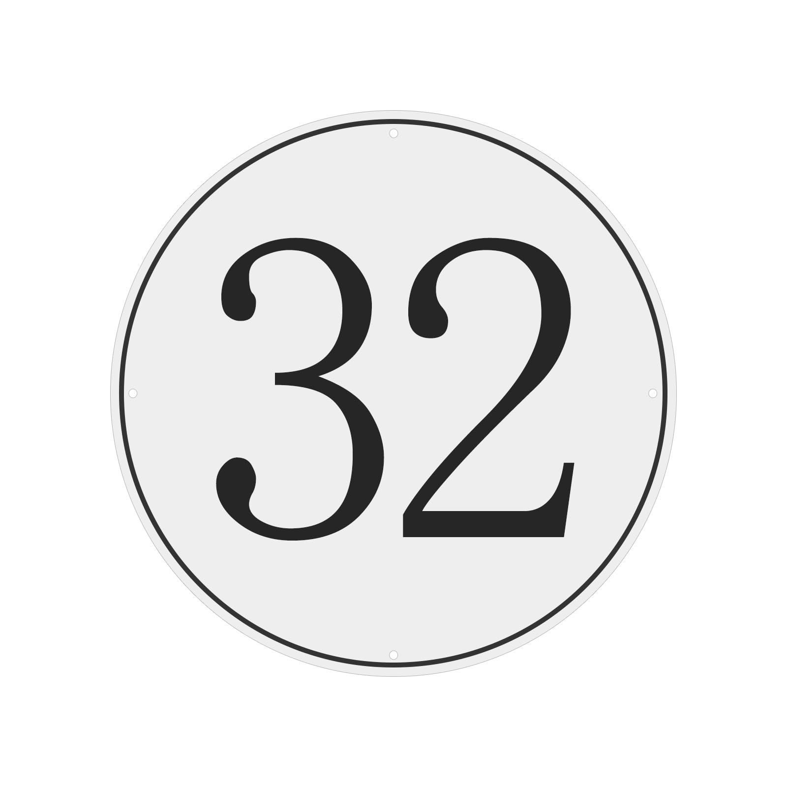 PATIKIL Large Metal Number Sign, 12" Diameter Aluminum Number 32 Sign Plate Area Marker Parking Weather-Resistant Signs for Indoor Outdoor Use