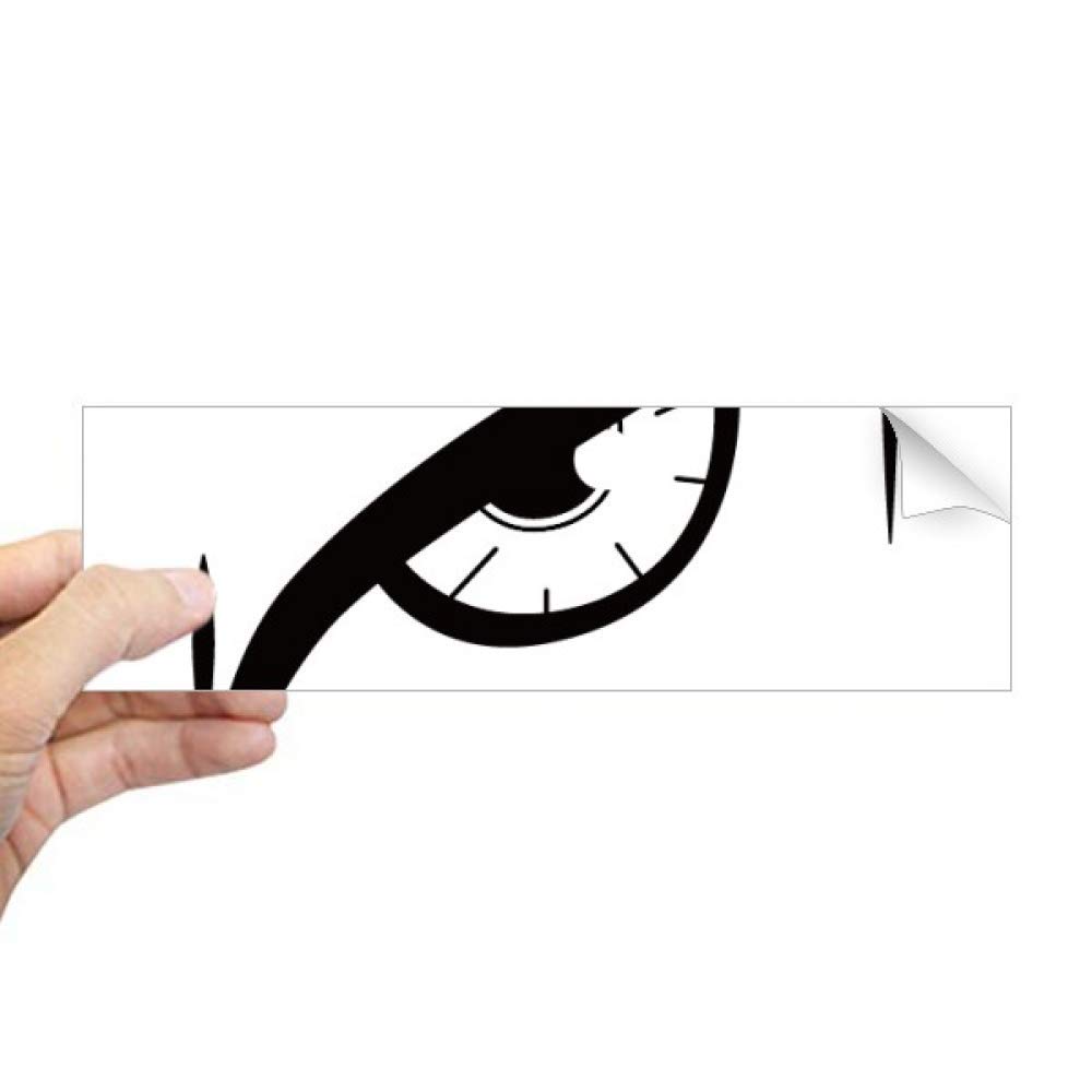 Sticker fenêtre œil vectoriel au motif noir géométrique et découpe rectangulaire nette