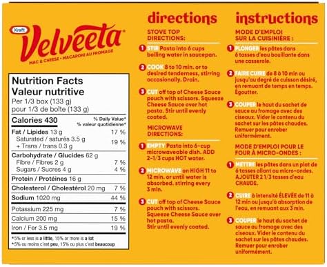 Kraft Deluxe Velveeta Creamy Cheddar Mac & Cheese, 400 g Box — view 3