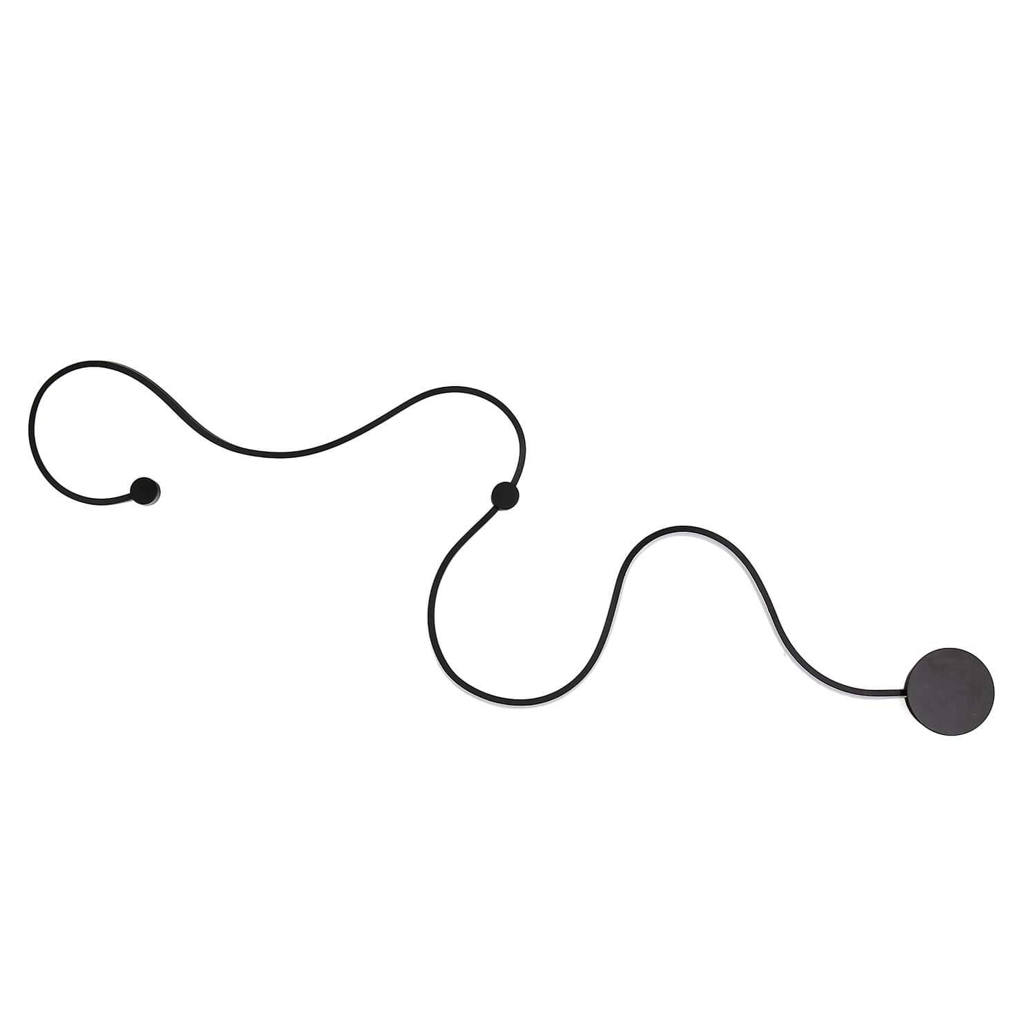 Easylight LED Wandleuchte WAY Schwarz Metall geschwungen 128cm XXL 15W dekorative Wandlampe Wohnzimmer