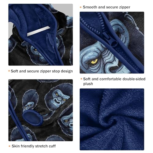 CHIFIGNO Gorilla Head Boys Winter Jacket, Boy Zip up Jacket Thick for Fall Winter Spring 3T3