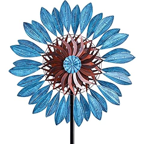 Garden Wind Spinners 360°, Outdoor Metal Windmill Yard Spinners Large 84 in Height 22 in Dia Dual Direction Dual Rotors Wind with Kinetic, Wind Spinner Outdoor Clearance for Yard and Garden Art Decor Cover