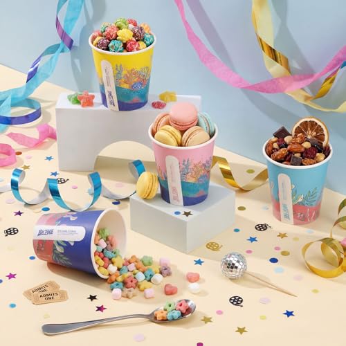 27% de descuento en 100 vasos de papel de 12 onzas con diseños oceánicos