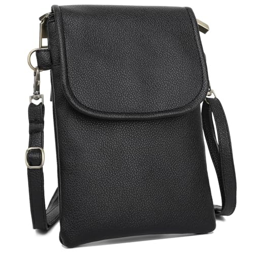 SILKAREA Vegan Lychee Leather Small Crossbody Bags for Women Cell Phone Purse Wallet Bag Adjustable Strap