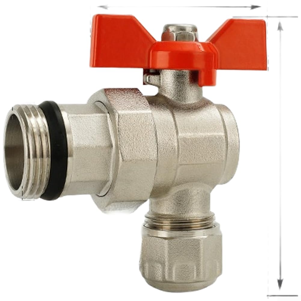Válvula de Ángulo para latón para Tubo para pex Aluminio 16x20 G3/4 Conexión para Baño y Cocina Instalación Ergonómico 7x5x9cm(F)
