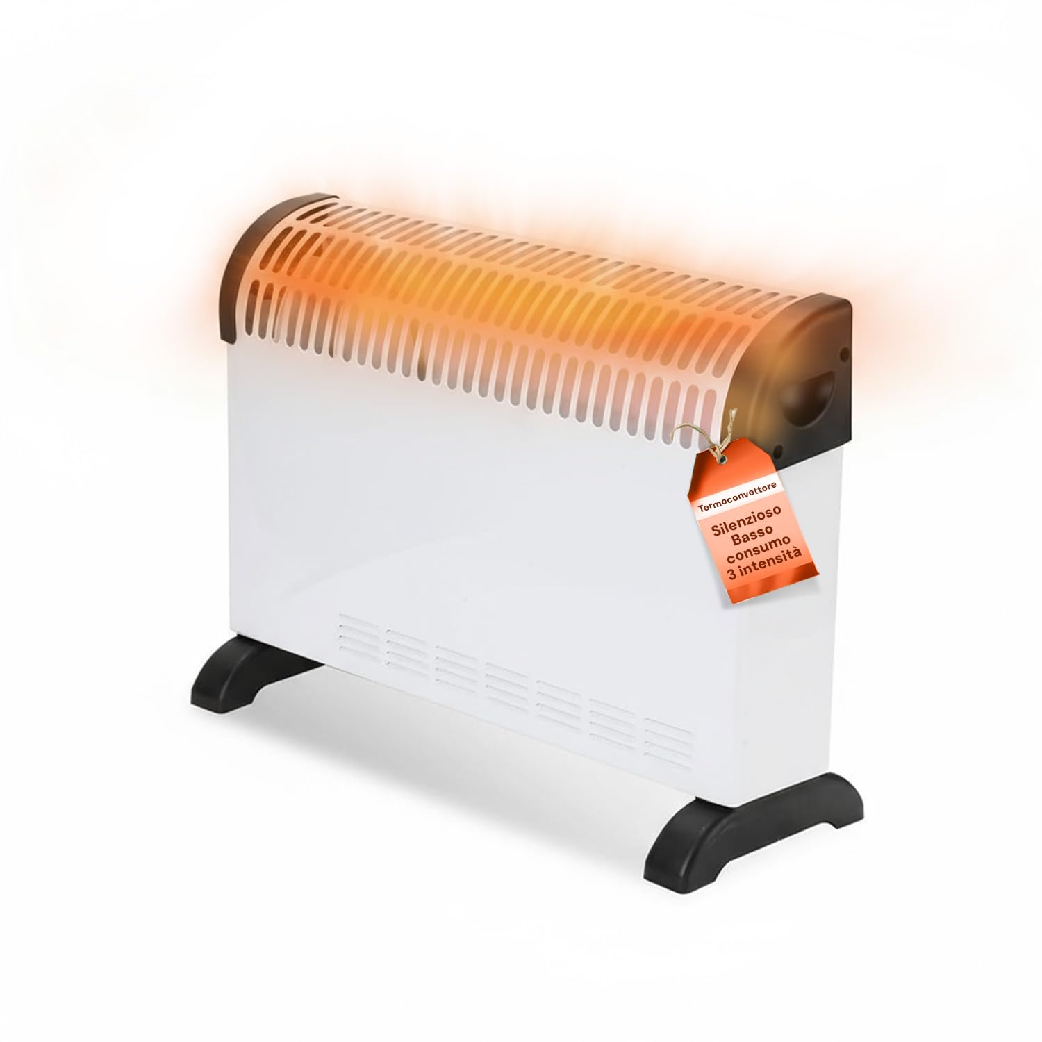 Avilia Termoconvettore Elettrico Silenzioso 2000W - Stufa Elettrica con Piedini Antiscivolo - 3 Impostazioni di Riscaldamento - Protezione Antisurriscaldamento - Ideale per Ambienti Grandi BIANCO