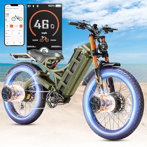 Image of 2026 eAhora Romeo Pro 3 /2 52-46 Mph Electric Bike for Adults, 6000W /4000W /2500W Dual Motor Ebike 60V 80Ah /52V 70Ah Battery 235+Miles Long Range, 26*4.0 inch /20*4.5 inch Fat Tire, Full Suspension, All Terrain