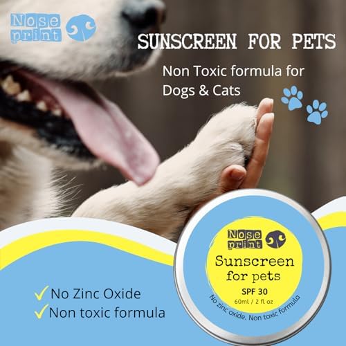 Noseprint SPF 30 Sun Protection Balm For Pets 60 ML in Tin | Moisturising Sunscreen For Dogs And Cat Non-Toxic Formula pets Nose Paw Balm Sun Cream | Puppy Sun Protection (SPF 30) - 1