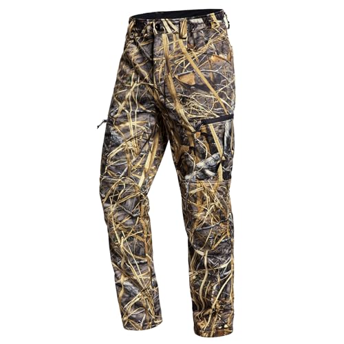 Pantalon de chasse silencieux softshell doublé polaire avec isolation thermique homme