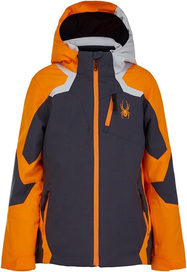 Spyder Boy's Leader Jacket (Big Kids) Novelty Gray 10 Big Kids