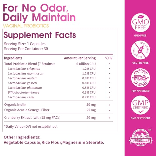 Image of Vaginal Probiotics for Women with Prebiotics & Cranberry - Dr. Formulated Feminine pH Balance Daily Supplement, Supports Vaginal Odor Control & Urinary Tract Health, 30 Servings