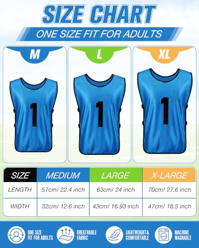Image of Yahenda 24 Pcs Soccer Pinnies Numbered Vests Adult