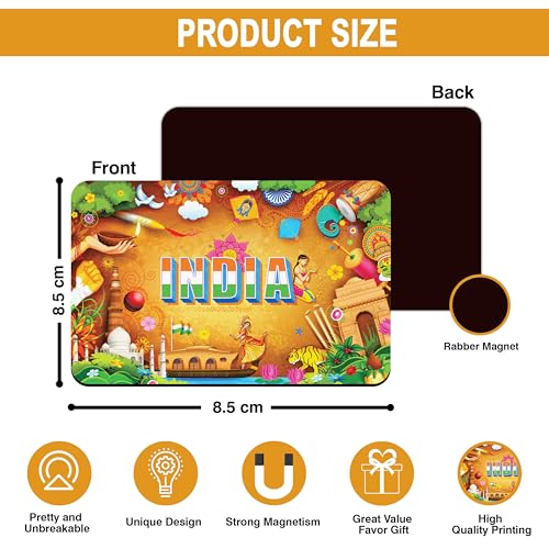 Image of Elegant Fridge Magnet with Themes |Rectangular Size Refrigerator Magnet with Magnetic Rubber Back | Pack of 1, 8.6cm X 5.4cm (India)