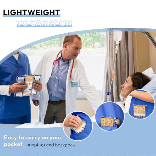 Image of Nursing Clipboard Foldable, Foldable Clipboard w /Nursing Edition Cheat Charts,3 Layers Aluminum, Nurse Clip Board w /Low Profile Clip&Pen Clip Pocket for Nurses and Doctors,Light Blue