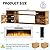PUKAMI 70" Floating TV Stand with 36" Electric Fireplace,Wall Mounted Entertainment Center with LED Lights and Highlight Storage Cabinet for TVs up to 80" for Living Room, Brown and White