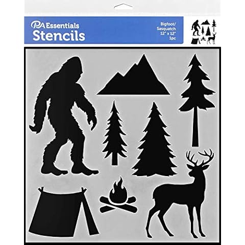 PA Essentials Bigfoot/Sasquatch Stencil 12"x 12", Frosted Cover