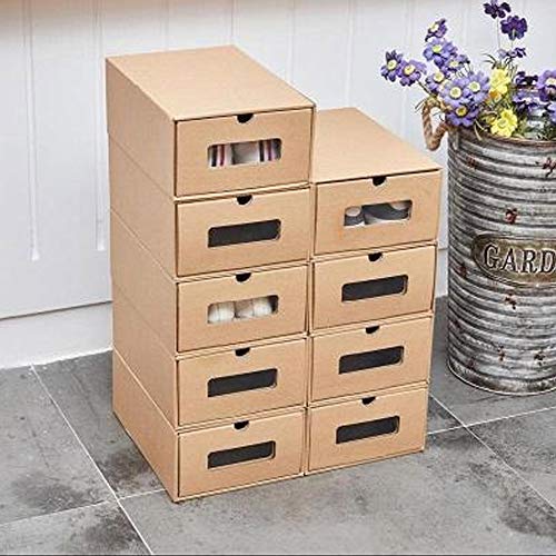 MorNon 10 × Cajas Zapatos Organizador Cajón Almacenamiento Plegable Apilable Cartón Visible