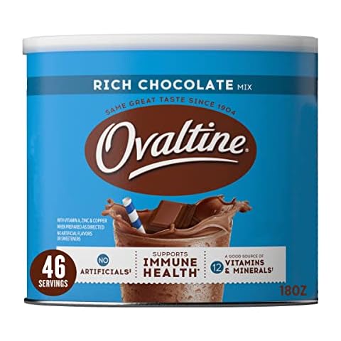 OVALTINE Rich Chocolate Milk Mix 18 oz. Canister (Pack of 4) Cover
