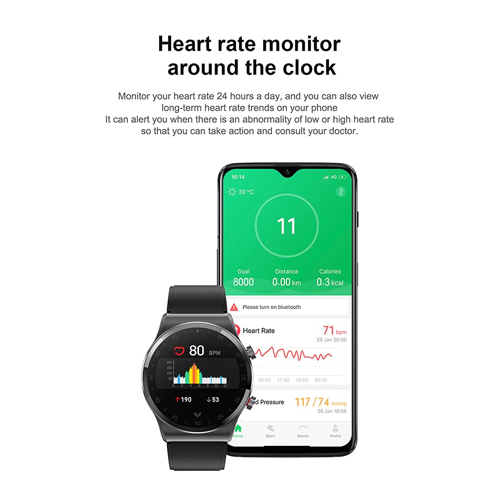 Reloj Inteligente con Llamada, Bluetooth 5.0, Rastreador De Ejercicios con Pantalla Táctil Completa De 1.3 Pulgadas, Modo Multideportivo, Podómetro Impermeable IP67, Reproductor De Música