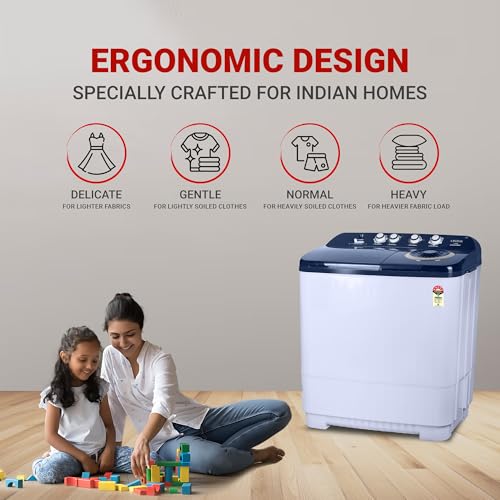 Image of ONIDA 11 Kg 5 Star Semi-Automatic Top Loading Washing Machine (S11GS, Blue, Cyclone Pulsator, Waterfall Technology)