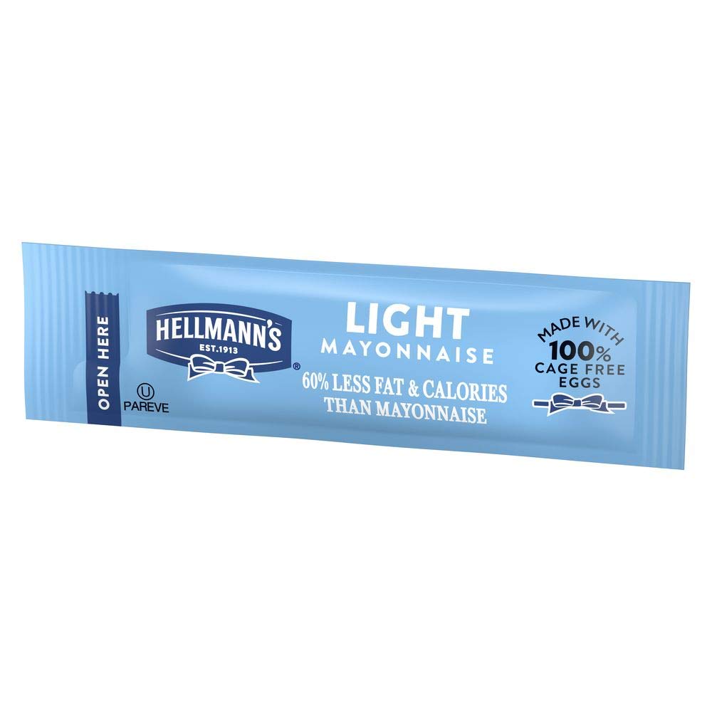 Hellmann's Light Mayonnaise Stick Packets Easy Open, Made with 100% Cage Free Eggs, Gluten Free, 0.38 oz, Pack of 210 : Grocery & Gourmet Food