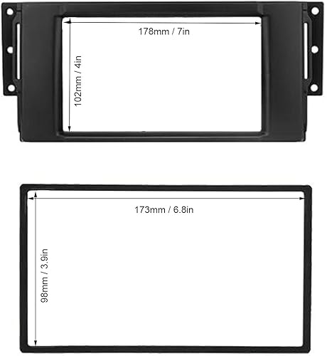 Miniatura 5 de Kit de tablero de instalación doble DIN, Fydun negro ABS 2 DIN audio estéreo Fascia panel de navegación Fascia marco estéreo para coche para Land