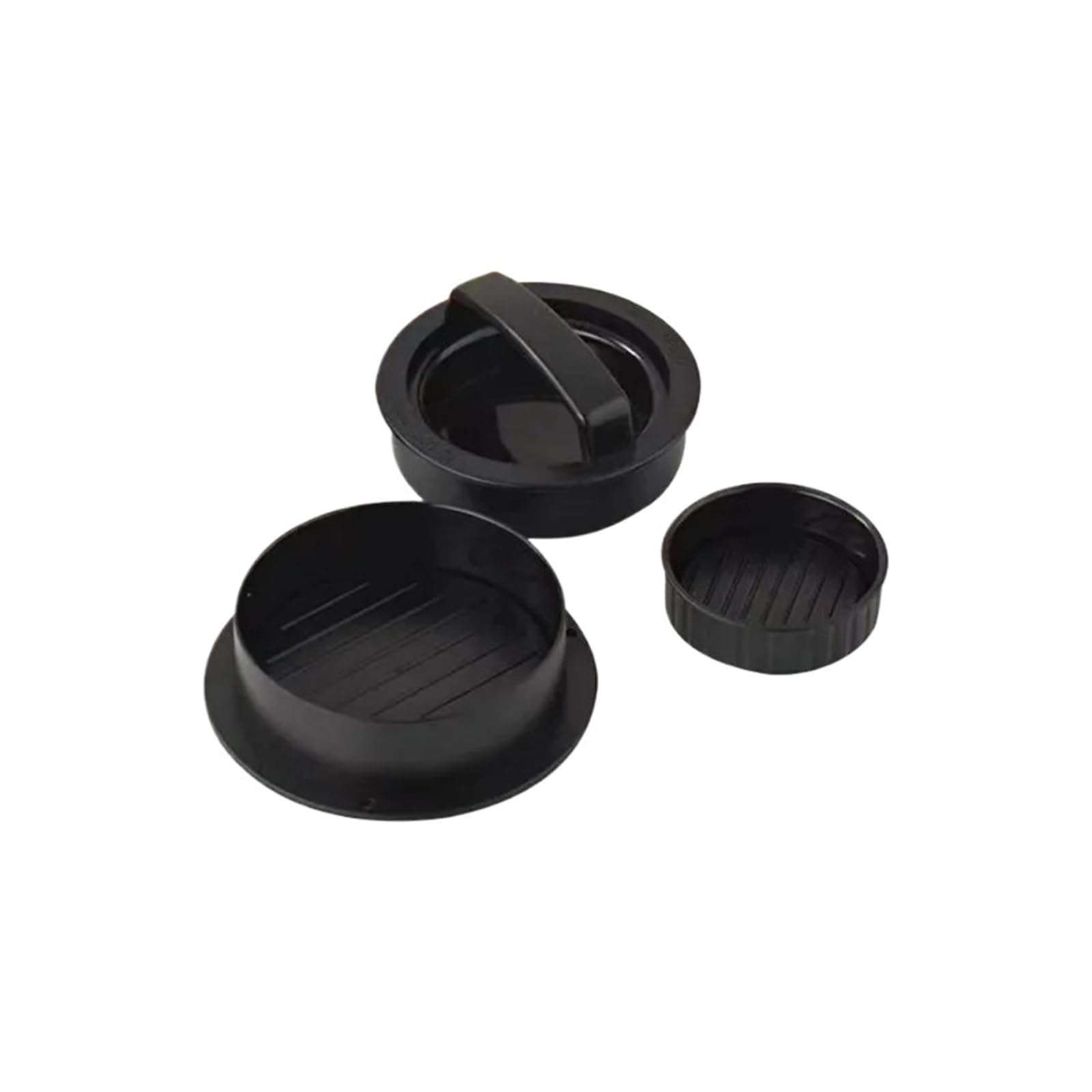 Generisch Runde Hamburger-Burger-Presse, Rindfleisch-Grillhelfer, Fleischkoteletts, Patty-Maker-Form, Küchenhelfer(3 in 1 Black)