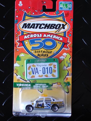 Matchbox Across America Virginia Chevrolet Impala Police miniature de police américaine pour collectionneur