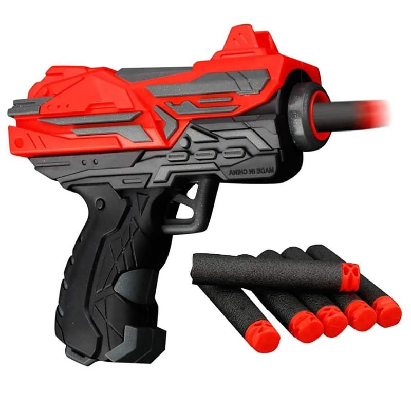 Image of Dual Foam Bullet Guns with 14 Free Bullets Soft Bullet Pistol Shooting Game for Kids (2 Pistol and 14 Bullet Included)