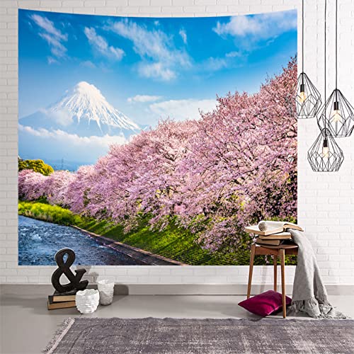 自然風景 和風 タペストリー 壁掛け 富士 夕焼け町 寺 桜 インテリア おしゃれ 170*230 壁飾り 多機能壁掛け 背景布 模様替え 簡単撮影用 玄関 カーテン 目隠し寝室 部屋 和室 雑貨 壁飾り 気分転換 新居祝い 個性ギフト おしゃれ 壁掛け