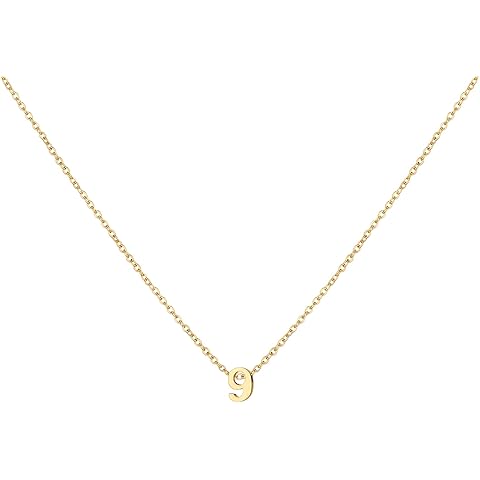 Number Necklace for Women Dainty 18K Gold Plated Pendant Necklace Charm Birth Month...