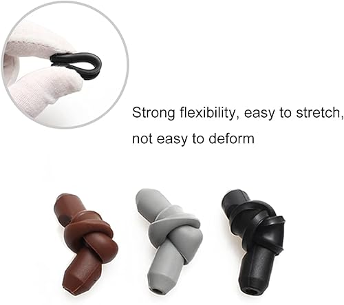 Miniatura 3 de Medsuo 4 pares de retenedores de mangas para anteojos, silicona suave, antideslizante, elástico, cómodo, para lentes de sol y lentes (negro,