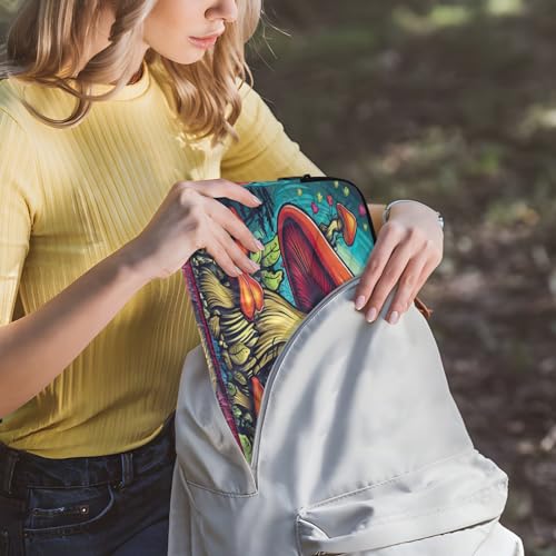 Funda para portátil de 13-14 pulgadas con diseño colorido de hongos miniatura 6