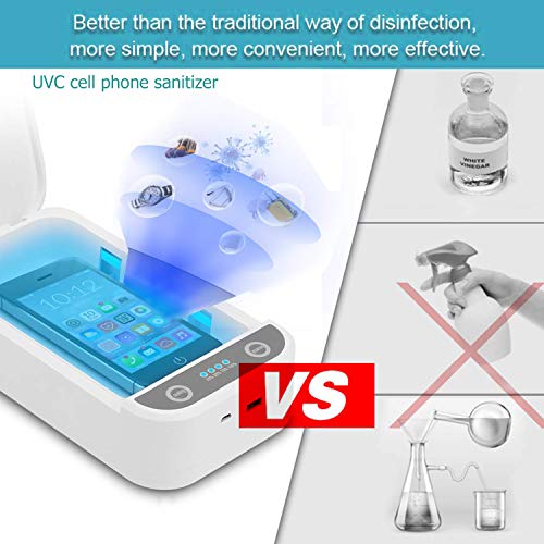 Cell Phone Sanitizer UV, Portable UV Light Smart Phone Sterilizer, Cell Phone Cleaners UV Light Sanitzier Box,Aromatherapy Function Disinfector for iOS Android Smartphones Jewelry Watch