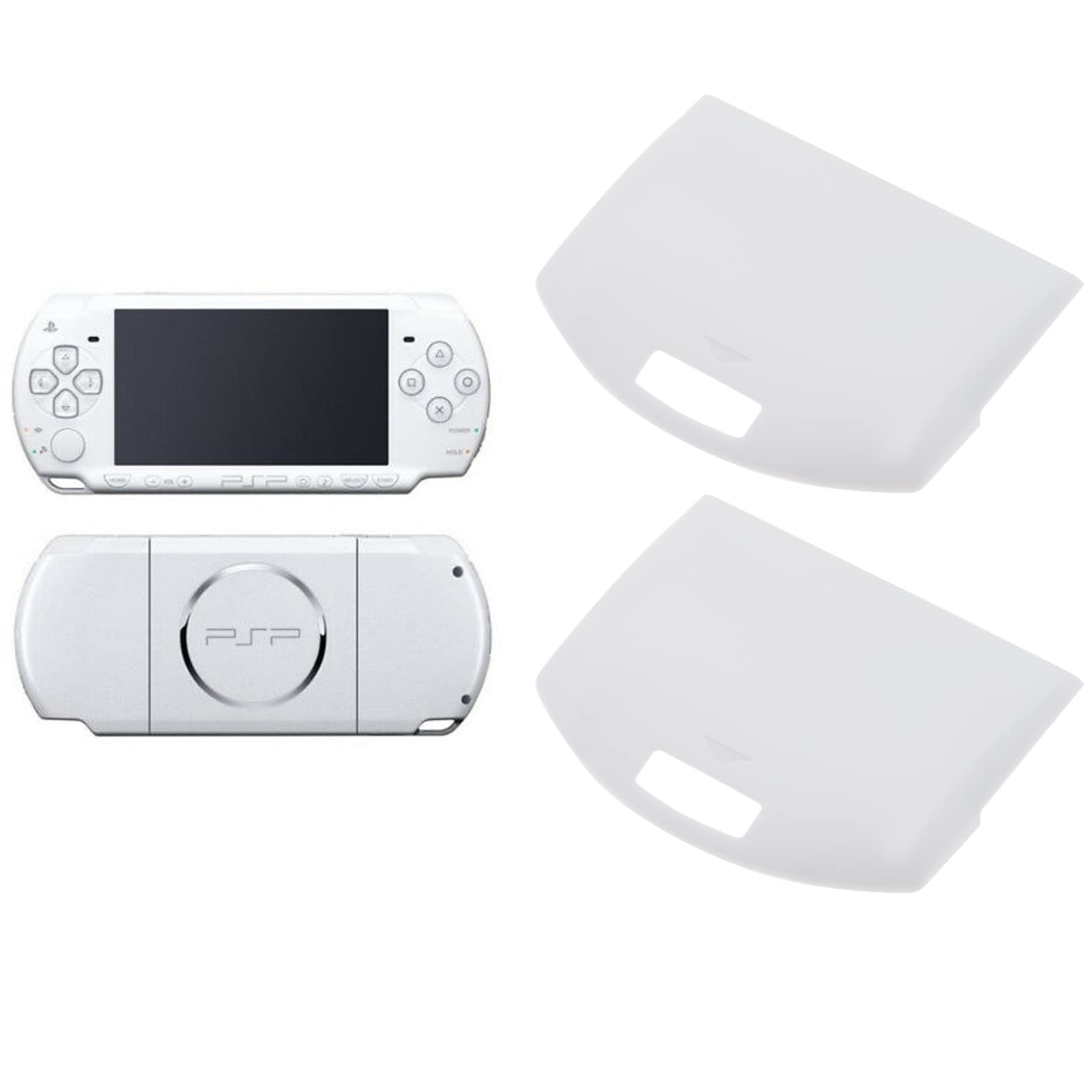 Zestaw 4 plastikowych wymiennych nakładek na baterie do konsoli Sony PSP 1000 Series White
