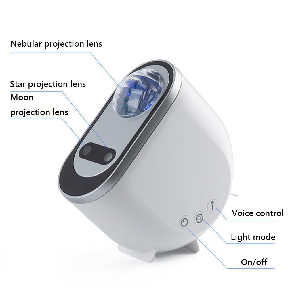 Proyector de estrellas Luz Proyector de estrellas estético Proyector de iluminación de nebulosa con enchufe USB Lámpara de proyección de techo estrellada compatible con con control r