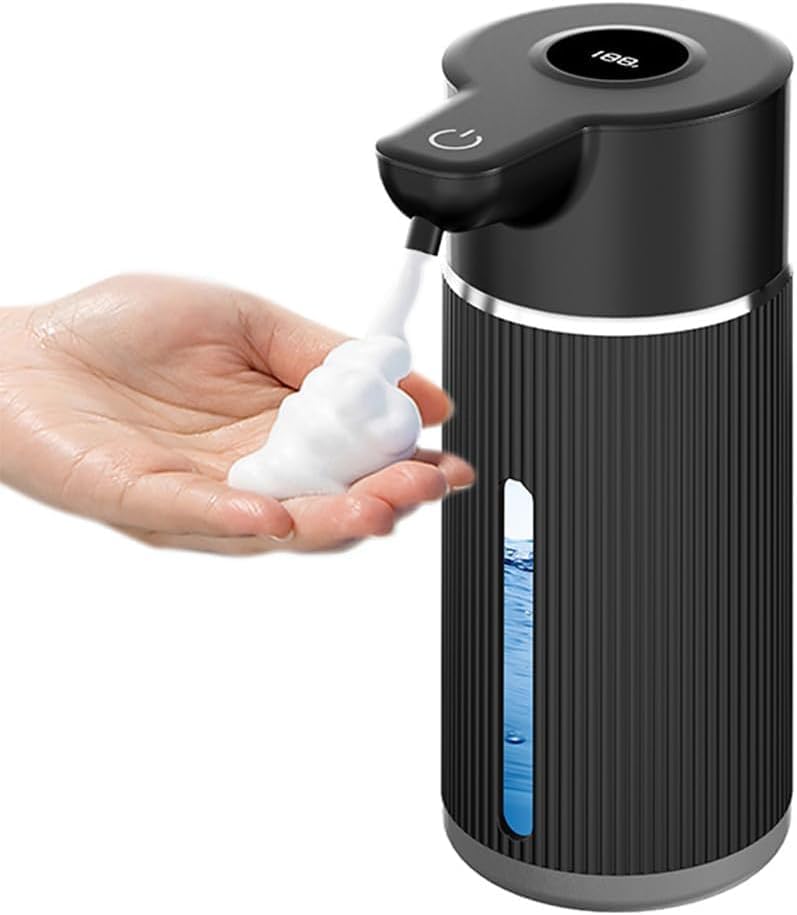 Image of Automatic Soap Dispenser, Rechargeable Sensor Hand Wash Dispenser with Digital Electricity Screen, 450ML Large Capacity, 4-Speed Adjustable Auto Foaming Dispenser for Bathroom (Black)