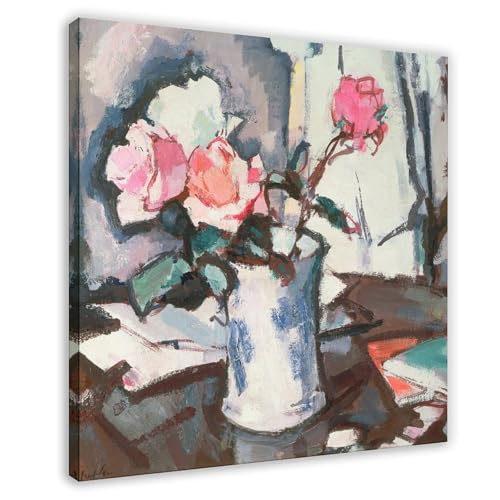 Peintures à l'huile célèbres de Samuel John Peploe : décoration murale vintage roses pour salon