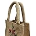 Ecoborn Eco-Friendly Hand-Painted Jute Wine Bottle Bag | Reusable Floral Gift Tote with Cotton Padded Handle | Decorative Wine Bag for Wedding, Christmas, Festival, Party & Wine Tasting