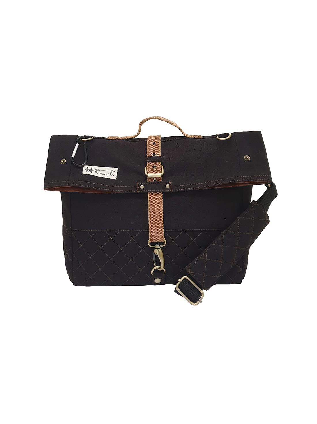 Cotton Canvas Messenger Sling Bag for Men and Women | Crossbody Sling Bag With Waterproof Inner Lining, Adjustable Strap & Flap Brass Hook Closure | Suitable For College-image-40