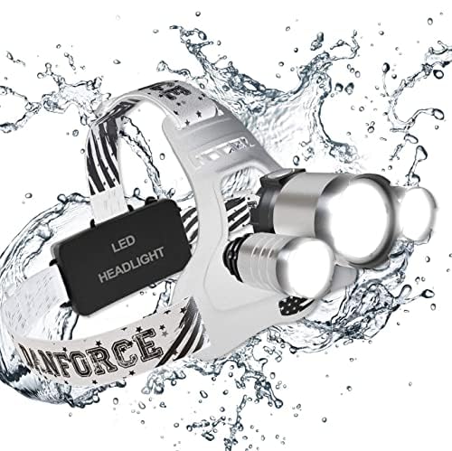 DanForce Headlamp. USB Rechargeable LED Head Lamp. Ultra Bright LUMINUS 1080 Lumen Headlamp Flashlight + Red Light. HeadLamps for Adults, Camping, Outdoors & Hard Hat Light. Zoomable IPX54 Headlight