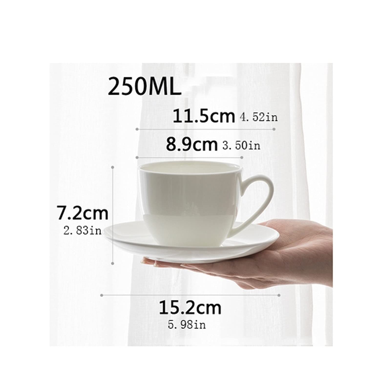 Kubek do kawy ceramiczny zestaw kubków do kawy czysta biała porcelana kostna prosty zestaw filiżanek i spodków do kawy kubek do herbaty popołudniowa filiżanka do herbaty