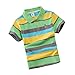 RGDYPKO Kids Boys Striped Polo Shirt Short Sleeve School Uniform Shirt Cartoon Embroidery Button Closure Soft T-Shirts
