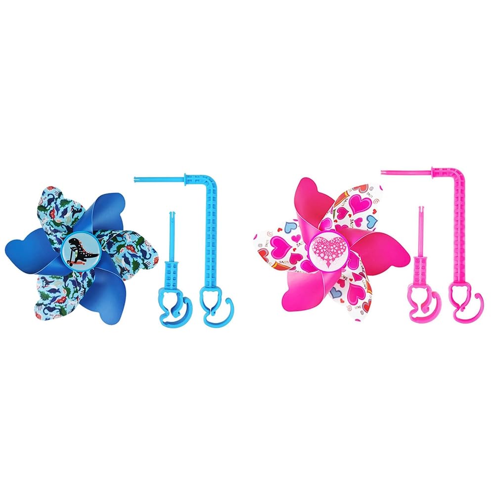 HUTSRAI Baby Carriage Windmill Decoration,Flower Patterned Handlebar Windmill, Decoration Replacement Parts Accessories for Bikes