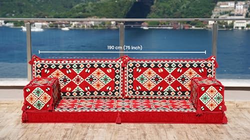 DkyyLau 4 - inch Thick Arabian Floor Sofa, Cover, Mattress, Living Room, Turkish Carpet, Bed, Children's Furniture. for Living Rooms, bedrooms, Children's .（Best Foam Set）