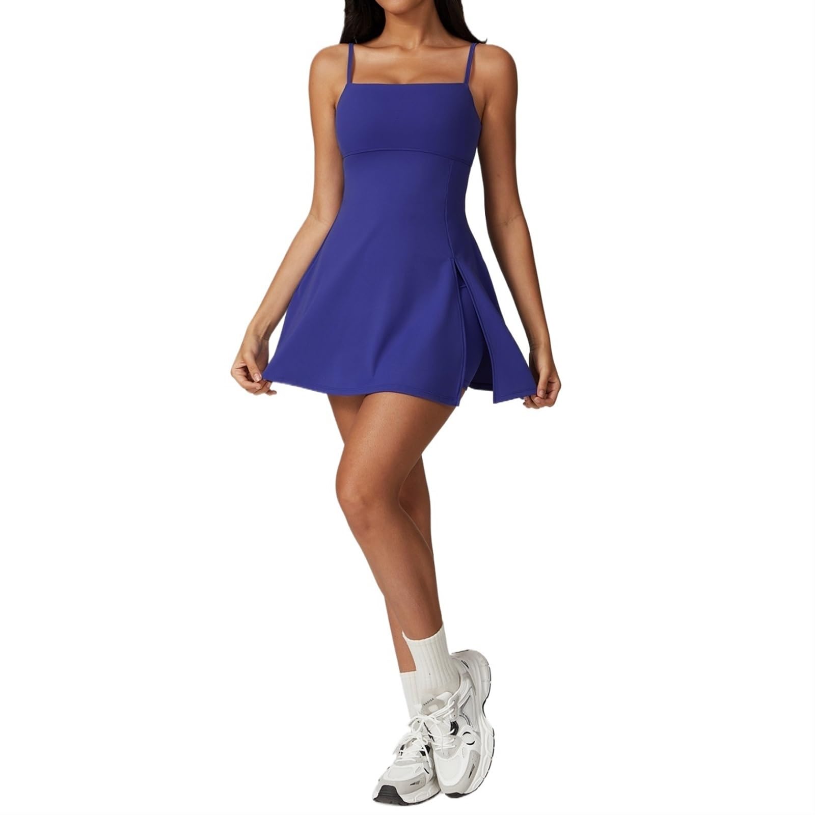 Sportkleid Damen Yoga-Overall, Sportbekleidung, Fitness, Laufsport, sexy, einteiliger kurzer Rock, Gym Push Up Workout Strampler, Yoga, Tennisrock