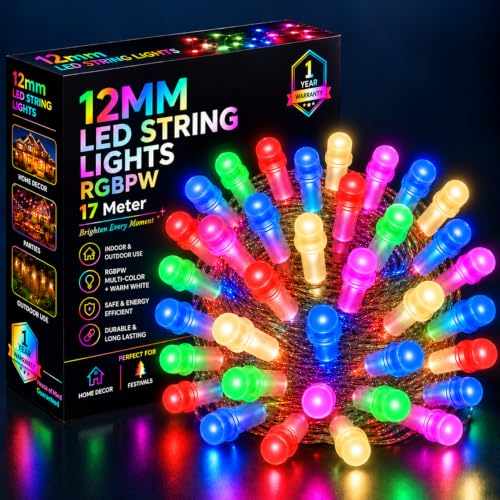 Gesto 17 Meter LED String Lights – Multicolor 12mm Big Led Fairy ...
