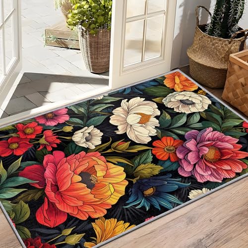 Tapete Floral Multicolor 7x9 Lavable y Antideslizante miniatura 7