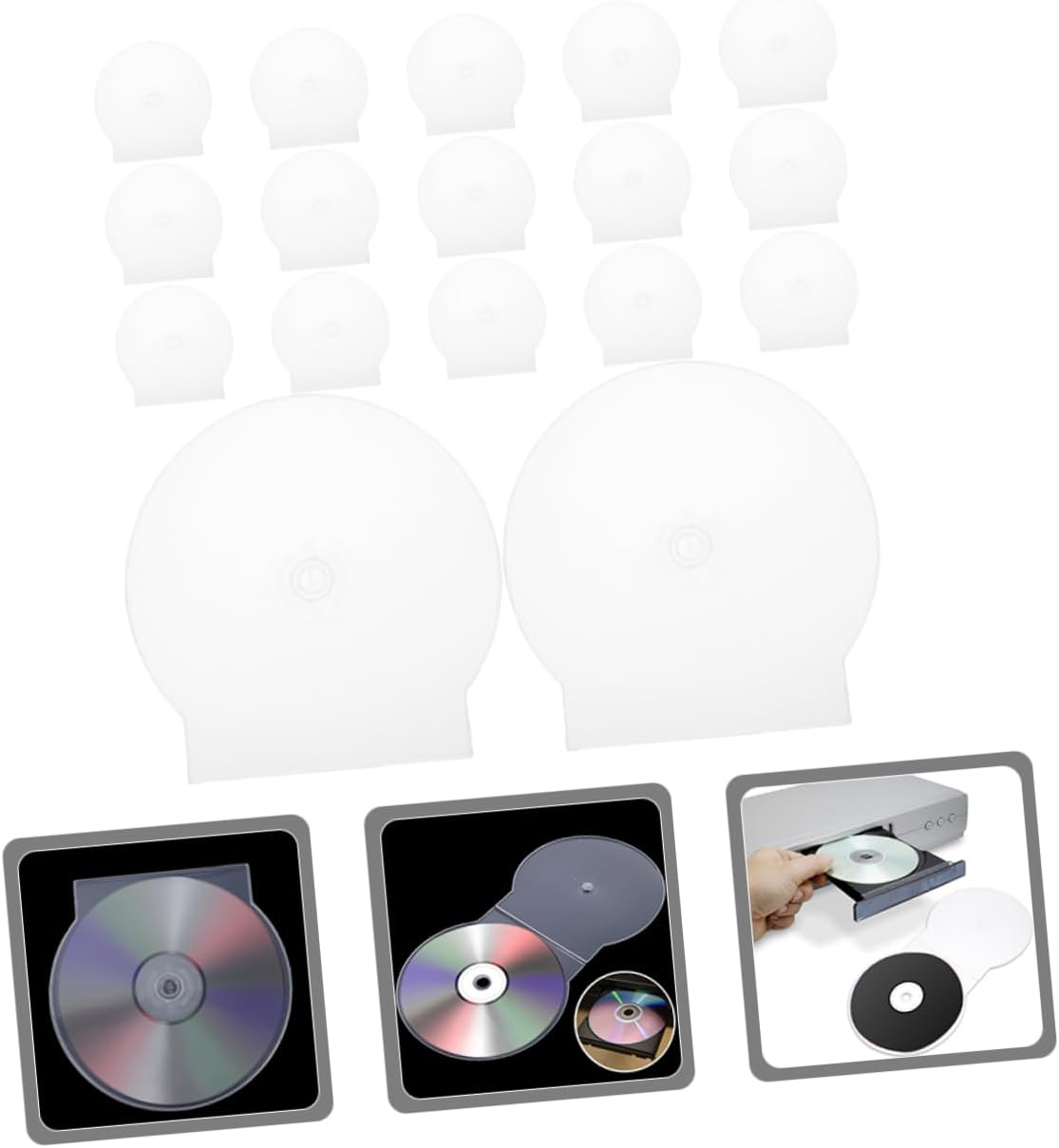 Zerodeko 50pcs Cd Storage Case Plastic DVD Holder Portable Organizer for Home Travel for Protecting Your Discs from Scratches