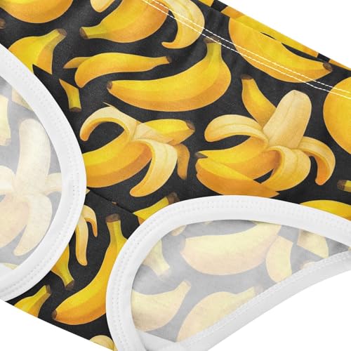 Joisal Toddler Girls Underwear 2t Cotton Little Girl Panties Funny Briefs Underpants Cute Yellow Bananas Black4